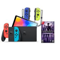 Nintendo Switch OLED Console Neon With Nintendo Switch Joy-Con (L-R) & Saints Row The Third By Telemart