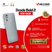 Dcode Bold 2 4GB-64GB | 1 Year Warranty | PTA Approved | Monthly Installment By Siccotel Upto 12 Months