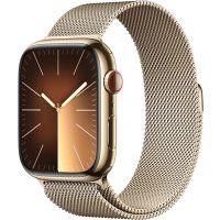 Apple Watch Series 9 45mm Smartwatch with Gold Stainless Steel Case with Gold Milanese Loop With Free Delivery On Installment By Spark Technologies.