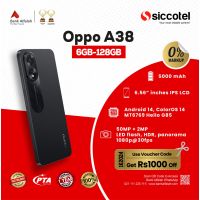Oppo A38 6GB-128GB | 1 Year Warranty | PTA Approved | Monthly Installment By Siccotel Upto 12 Months