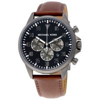 Michael Kors Men’s Quartz Brown Leather Strap Black Dial 45mm Watch MK8536 On 12 Months Installments At 0% Markup
