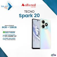 Tecno Spark 20 8GB RAM 128GB Storage On Easy Installments (12 Months) with 1 Year Brand Warranty & PTA Approved With Free Gift by SALAMTEC & BEST PRICES