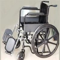 Steel Coated Black Frame Wheelchair with Detachable Elevating Legrest - (Installment)