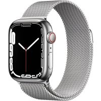 Apple Watch Series 7 41mm Stainless Steel Case with (Silver/Graphite) Milanese Loop (Brannd New, Non Active) - (Installment)