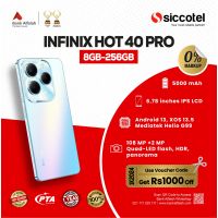 Infinix Hot 40 Pro 8GB-256GB | 1 Year Warranty | PTA Approved | Monthly Installment By Siccotel Upto 12 Months