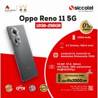 Oppo Reno 11 5G 12GB-256GB | 1 Year Warranty | PTA Approved | Monthly Installment By Siccotel Upto 12 Months
