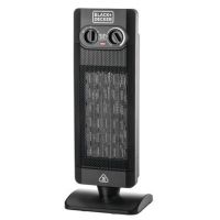 Black & Decker - Fan Heater With Vertical Fan Ptc Heater & 2 Heat Setting & Safety Tip - Black - HX340 (SNS)
