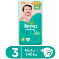Pampers Diapers Medium Size 3 (Pack of 72) - PBM72 (SNS)