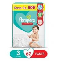 Pampers Diapers Pants Medium Size 3 (Pack of 62) - PPM62 (SNS)