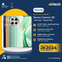 Tecno Camon 30 8GB-256GB | 1 Year Warranty | PTA Approved | Monthly Installments By ALLTECH Up to 12 Months