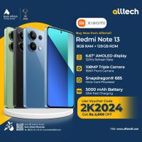 Redmi Note 13 8GB-128GB | 1 Year Warranty | PTA Approved | Monthly Installments By ALLTECH Upto 12 Months