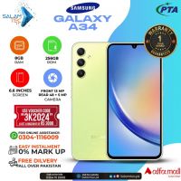 Samsung Galaxy A34 8gb,256gb On Easy Installments (12 Months) with 1 Year Brand Warranty & PTA Approved With Free Gift by SALAMTEC & BEST PRICES