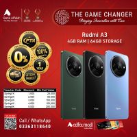 Redmi A3 4GB-64GB | 1 Year Warranty | PTA Approved | Installments - The Game Changer