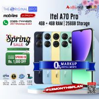 Itel A70 Pro | 4GB + 8GB RAM | 256GB Storage | PTA Approved (Official) | 1 Year Warranty | Installments Upto 12 Months - The Original Bro Mobiles