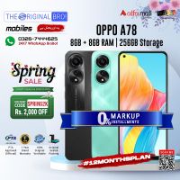 Oppo A78 | 8GB + 8GB RAM | 256GB Storage | PTA Approved (Official) | 1 Year Warranty | Installments Upto 12 Months - The Original Bro Mobiles