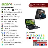 Acer Chromebook R11 | 11.6 Inch Touch Screen | 360 Rotation | 4GB RAM | 16GB eMMC | 256GB SD Card Supported | 15 Days Warranty - Used