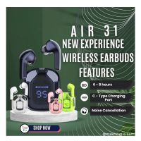 AIR 31 WIRELESS EARBUDS WITH CRYSTAL TRANSPARENT BODY - PREMIUM SOUND AND SLEEK DESIGN - ON INSTALLMENT