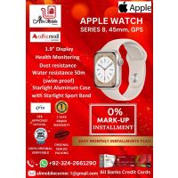 Apple Watch Series 8 - GPS, 45mm - Starlight Aluminum Case with Starlight Sport Band On Easy Monthly Installments By ALI's Mobile