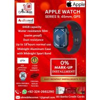 Apple Watch Series 9 - GPS, 45mm - Midnight Aluminum Case with Midnight Sport Band On Easy Monthly Installments By ALI's Mobile