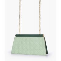 RTW Creation - Army green quilted evening clutch with snap closure