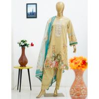 Surmawala Lawn | Printed Fabric 3 Piece Unstitched Collection - (Article 9) - ON INSTALLMENT