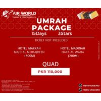 3 Star Umrah Package for 15days Quad