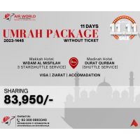 UMRAH PACKAGE-01 11 DAYS SHARING WITHOUT TICKET 