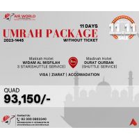 UMRAH PACKAGE-01 11 DAYS QUAD WITHOUT TICKET