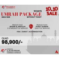UMRAH PACKAGE-01 15 DAYS QUAD WITHOUT TICKET