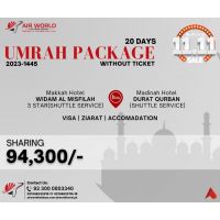 UMRAH PACKAGE-01 20 DAYS SHARING WITHOUT TICKET