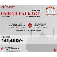 UMRAH PACKAGE-01 20 DAYS DOUBLE WITHOUT TICKET