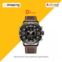 NaviForce Dual Time Edition Men's Watch Brown (NF-9153-7) - On Installments - ISPK-0139