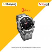 Naviforce Mesh Band Dual Time Edition Watch For Men - Silver (NF-9153-3) - On Installments - ISPK-0139