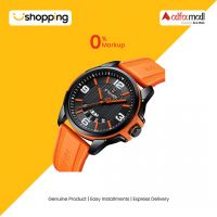 Naviforce Day and Date Edition Watch For Men - Orange (NF-9215t-3) - On Installments - ISPK-0139