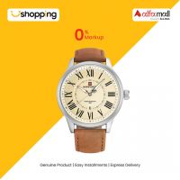 Naviforce Roman Number Date Edition Watch For Men Brown (NF-9126-2) - On Installments - ISPK-0139