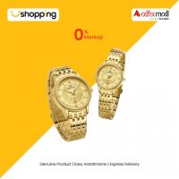 Naviforce Exlcusive Date Edition Couples Watch Golden (NF-8040C-5) - On Installments - ISPK-0139