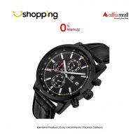 Benyar Chronograph Men's Leather Watch Black (BY-1098) - On Installments - ISPK-0118