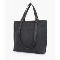 RTW Creation - Black mocha suede double-handle tote