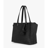 RTW Creation - Black suede over the shoulder tote bag