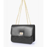 RTW Creation - Black quilted chain cross-body bag