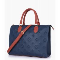 RTW Creation - Blue and rust on-the-go handbag