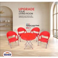 Boss LUNA RATTAN 6 CHAIR BP-676 WITH BP-109 ROUND STEEL PLASTIC FOLDING TABLE Free Delivery | On Installment