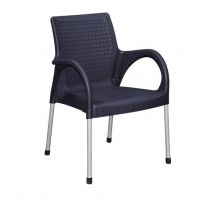 Boss Plastic Rattan Chair BP-682 Steel With Arms | Pack Of 4 Chairs