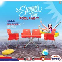 Boss MEGA JHONNY CHAIR 317 (4) WITH BP-214-S FOLDING TABLE Free Delivery | On Installment