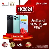 Realme C51 4GB-64GB | 1 Year Warranty | PTA Approved | Monthly Installment By Siccotel Upto 12 Months