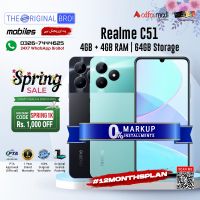 Realme C51 | 4GB + 4GB RAM | 64GB Storage | PTA Approved (Official) | 1 Year Warranty | Installments Upto 12 Months - The Original Bro Mobiles