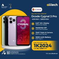 Dcode Cygnal 3 Pro 4GB-128GB | 1 Year Warranty | PTA Approved | Monthly Installments By ALLTECH Upto 12 Months
