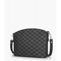 RTW Creation - Dark brown checkered dome cross-body bag