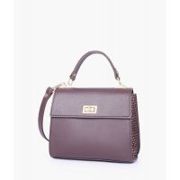 RTW Creation - Dark brown criss-cross top-handle bag