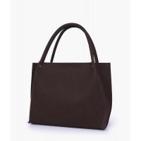 RTW Creation - Dark brown mocha suede tote bag